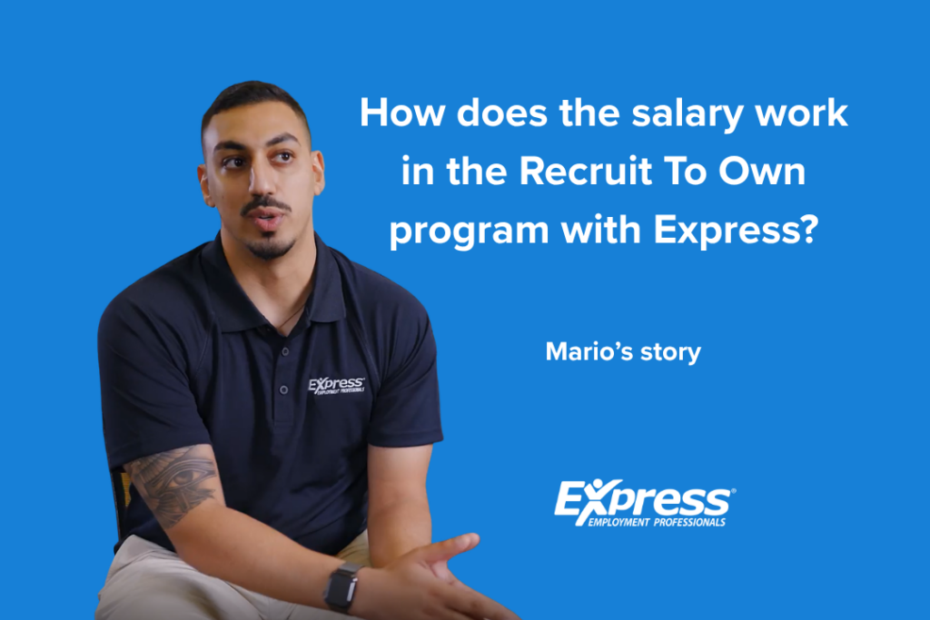 How does the salary work in the Recruit To Own program with Express?