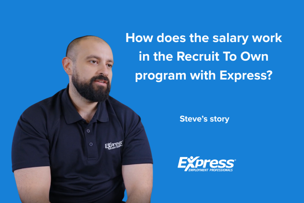 How does the salary work in the Recruit To Own program with Express?